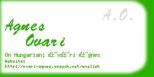 agnes ovari business card